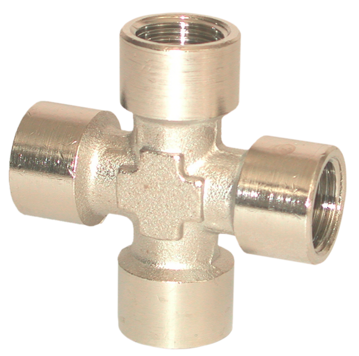 Croix : 4 X 3/8" Femelle - En Laiton Nickelé (Vrac Par 1) 358980 Lacme