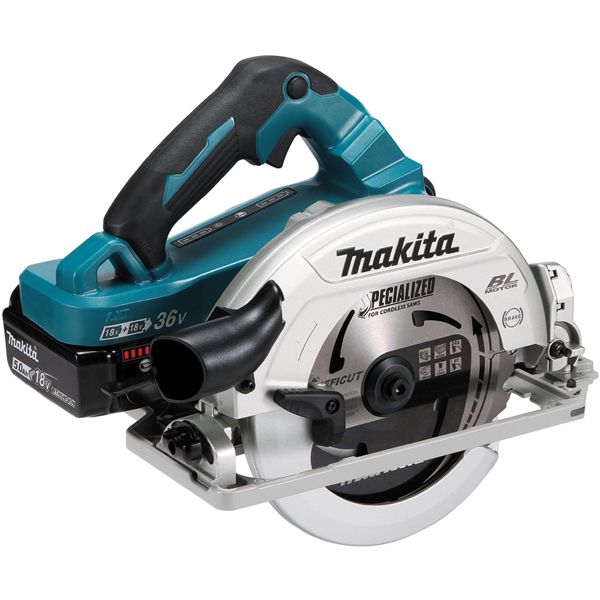 Scie circulaire 36 V  2 x 18 V Li-Ion   BL1850B ø 190 mm Makita DHS782PT2J