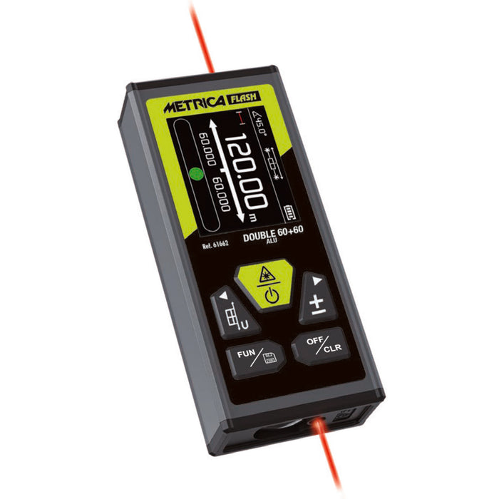 Télémètre laser double faisceaux 120 m (60m+60m) - 61662 Métrica