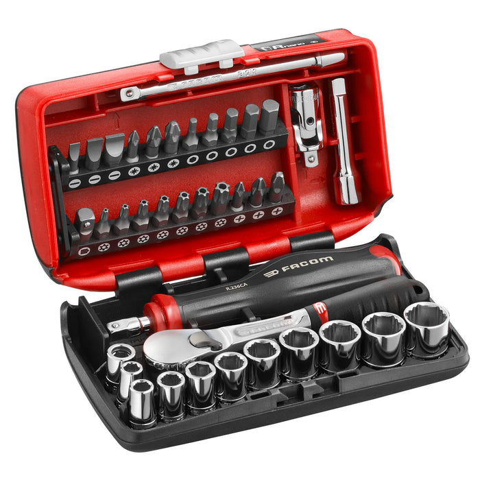 Pack Facom édition limitée OGV® Grip NANO - jeu de clés mixtes 8 pièces + coffret NANO 1/4" 38 pièces - R.GRP-EA25