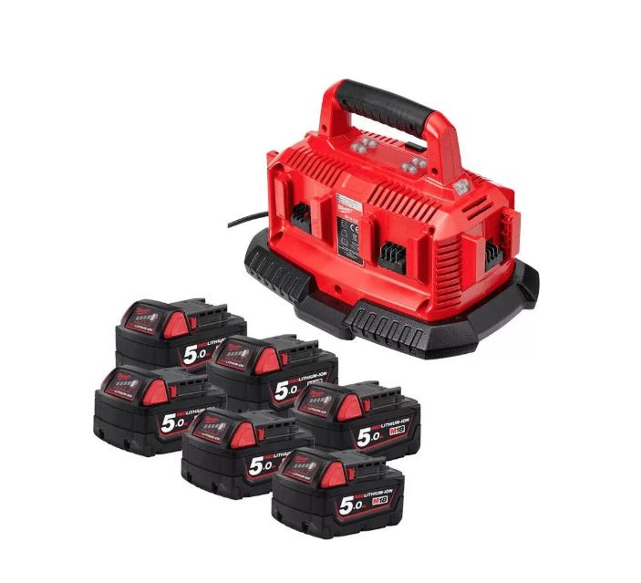 Pack NRG 6 batteries 18V 5.0Ah + 1 chargeur Multi Volt - 4933471821 Milwaukee
