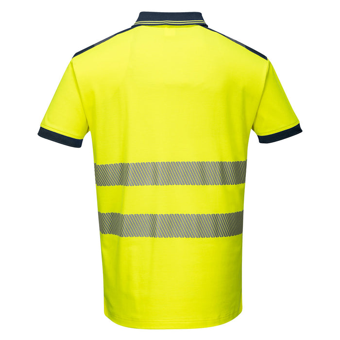 POLO HV JAUNE / BLEU MARINE