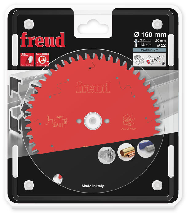 Lame scie circulaire aluminium  D160 2,2/1,6 AL20 Z52 TP -5° - F03FS09808 FREUD