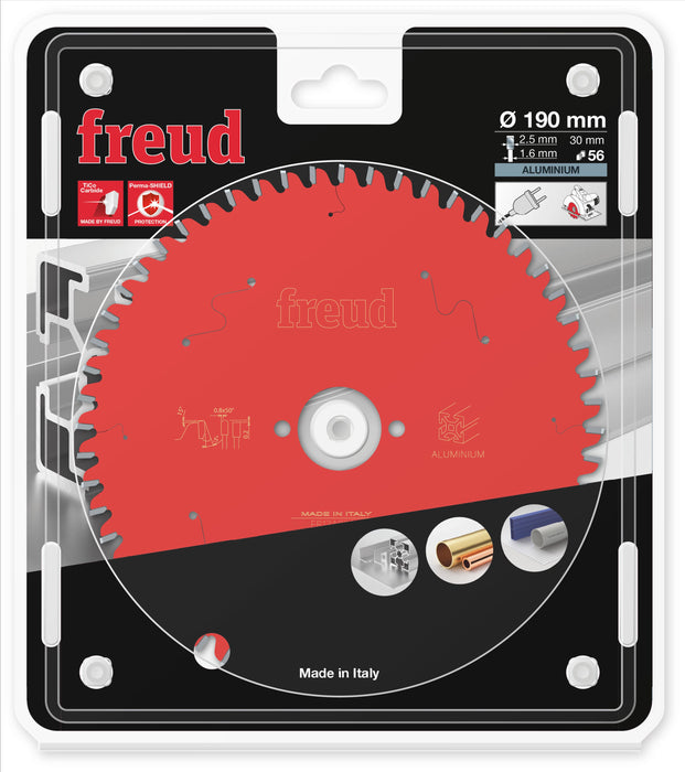 Lame scie circulaire aluminium  D190 2,5/1,6 AL30 Z56 TP -5° - F03FS09815 FREUD