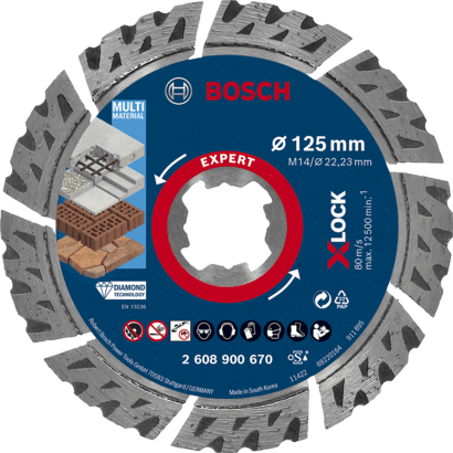 Disque à tronçonner diamanté X-LOCK Expert MultiMaterial 125x22,23x2,4x12mm