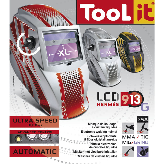 Masque de soudage LCD HERMES 9/13 G GOLD 040892 GYS