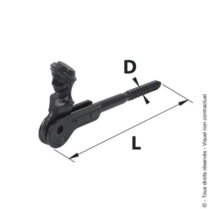 ARRET BERGERE A VISSER longueur 115mm  noir - 0724001