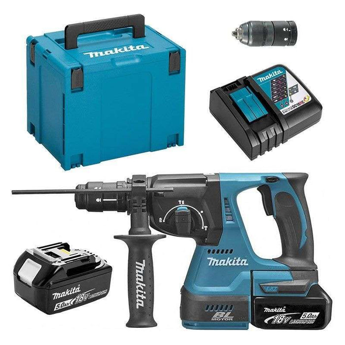 Perforateur-burineur SDS-Plus 18 V Li-Ion 2x5Ah 24 mm Makita DHR243RTJ