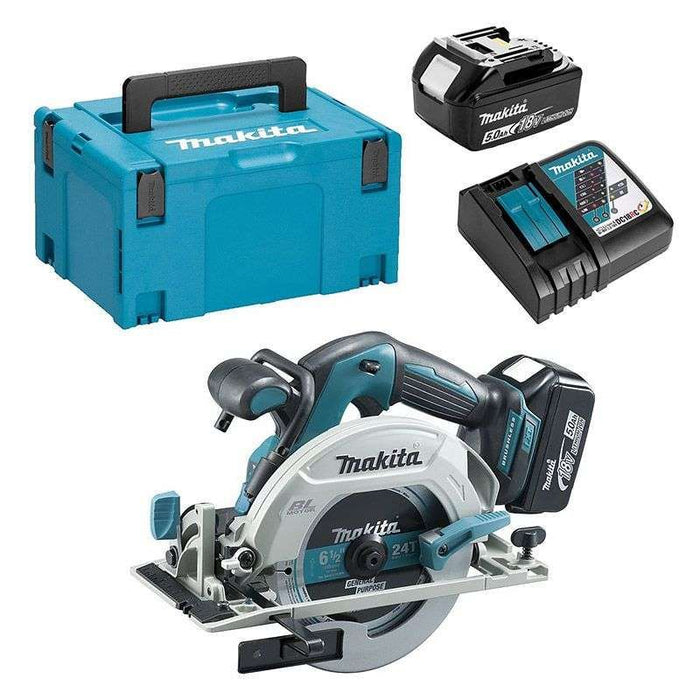 Scie circulaire 18 V Li-Ion 5 Ah Ø 165 mm Makita - DHS680RTJ