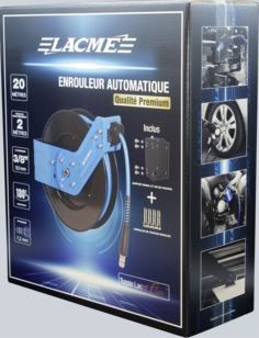 Enrouleur auto carter ouvert 20 mètres Ø3/8 - 326220 Lacme