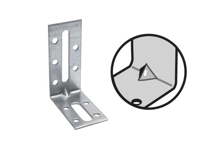 Equerre fixation renforcee acier galva 30x80/55x2,5