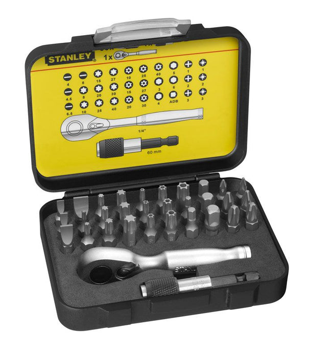 "Coffret D'Embouts De Vissage 1/4"" 25Mm + Clé A Cliquet - J Stanley 1-13-904