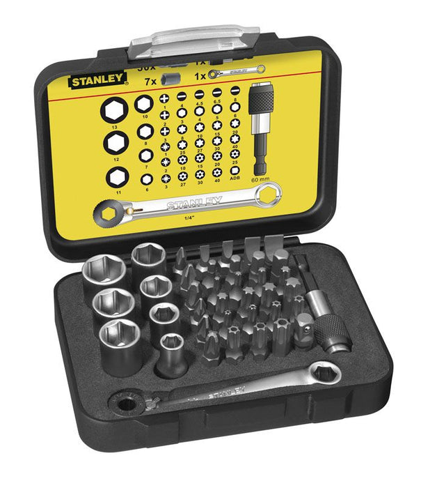 "Coffret D'Embouts De Vissage 1/4"" 25Mm + Mini-Cliquet - Je Stanley 1-13-907