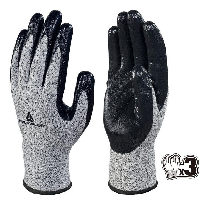 Lot 3 paires de gant tricot ECONOCUT paume enduite nitrile jauge 13