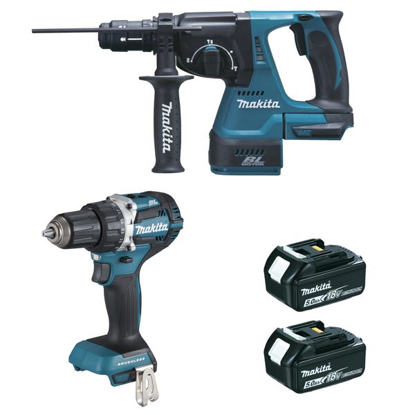 Ensemble de 2 machines 18 V Li-Ion 5 Ah (DDF484 + DHR243) DLX2191TJ MAKITA