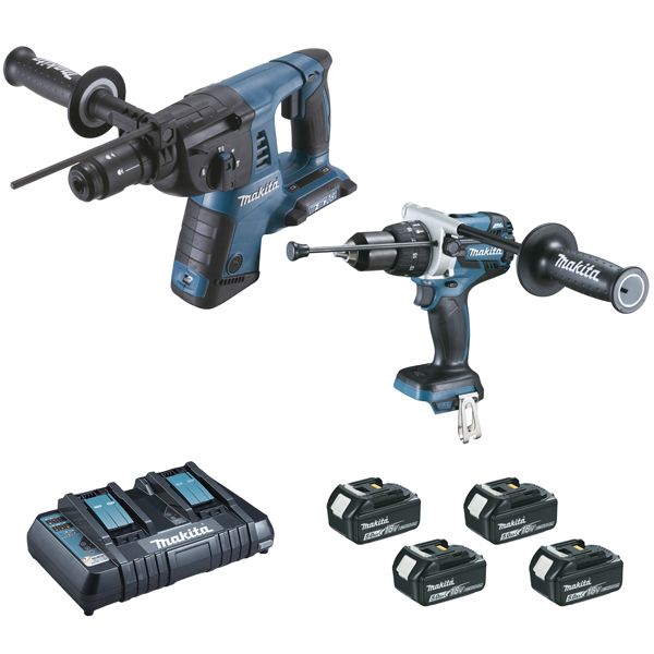 Ensemble de 2 machines 18 V Li-Ion 5 Ah (DHR264 + DHP481)DLX2101PTJ MAKITA