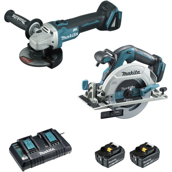 Ensemble de 2 machines 18 V Li-Ion 5 Ah (DHS680 + DGA506)DLX2277PTJ MAKITA