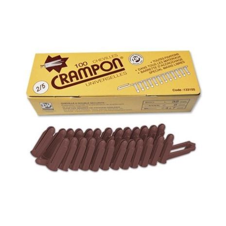 Chevilles Crampon universelles 5/9 brun Boîte de 50