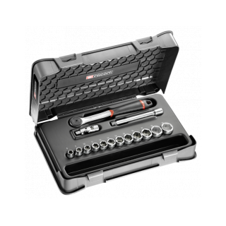 J.161-1P6 Coffret douilles 3/8" 6 pans métriques - 15 pièces - J.161B