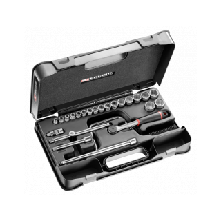 J.161-4P6 Coffret douilles 3/8" 6 pans métriques - 24 pièces - J.161B
