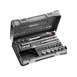 J.430BSP Coffret douilles 3/8" 12 pans métriques et embouts - 35 pièces - J.161B