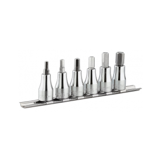 JT.40 Jeu 6 douilles tournevis 3/8" hexagonale métriques sur rack