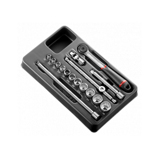 MOD.J161-212U Modules douilles 3/8" 12 pans en pouces - 16 pièces - J.161B