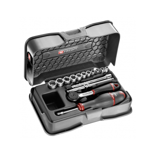 R.161-2P6 Coffret douilles 1/4" 6 pans métriques - 15 pièces - R.161B