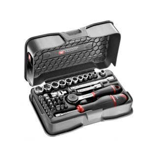 R.161-6P6 Coffret douilles 1/4" 6 pans métriques et embouts - 37 pièces - R.161B