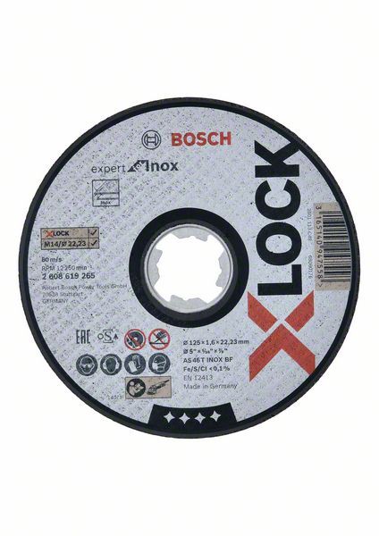 Disque à tronçonner Expert for Inox Plat 125x1,6 X-Lock Bosch 2608619265