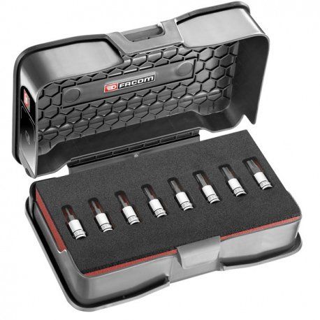 Jeu de 8 embouts OGV GRIP 6 pans 1/4" 2 à 8 mm Facom RTM.J8MGRPPB