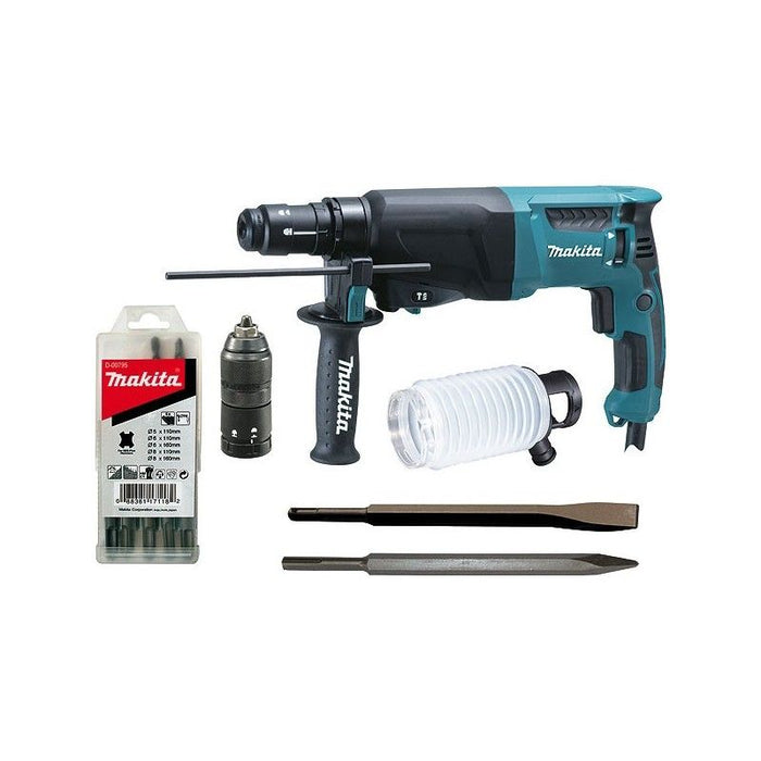 Perfo-Burineur SDS-Plus Makita 800W 26mm HR2630TX4 avec accessoires