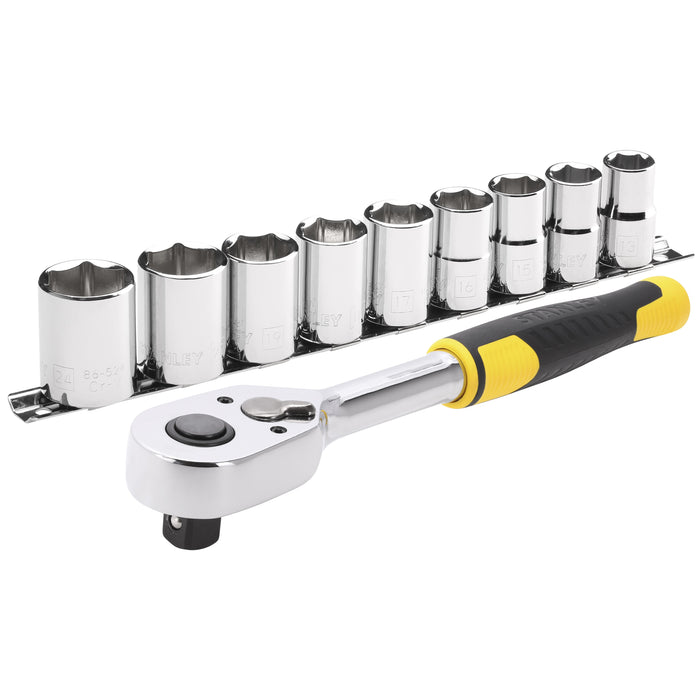 Cliquet 72 Dents 1/2 pouce + 9 Douilles  10 Pcs  Stanley STMT82671-0