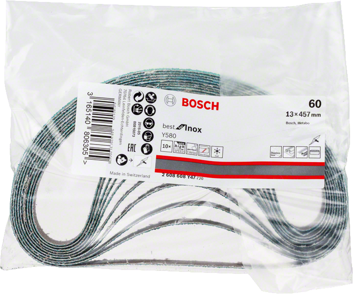 10 Bande abr 13X457mm G 60 0 Best For Inox Bosch 2608608Y47