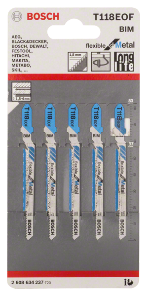 5 Lames T118 Eof flexible - Bosch 2608634237